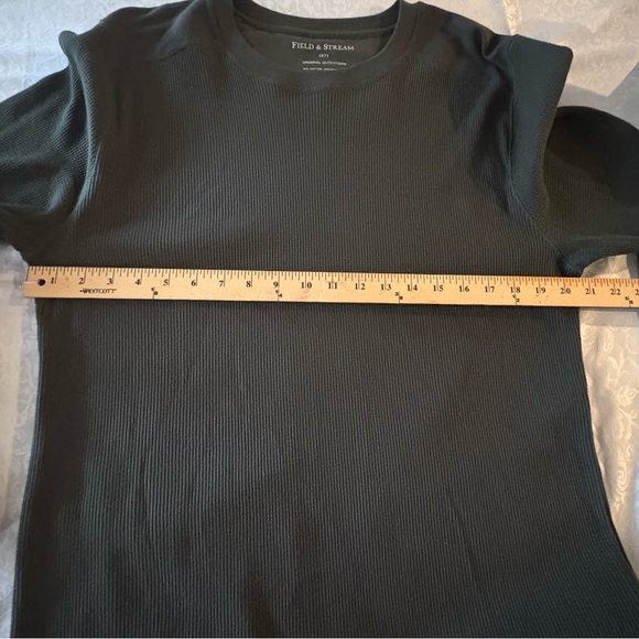 NEW Mens Field & Stream Thermal Waffle Long Sleeve Crew Neck Forest Green Sz L - Picture 9 of 12